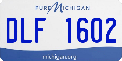 MI license plate DLF1602