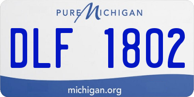 MI license plate DLF1802