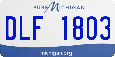 MI license plate DLF1803