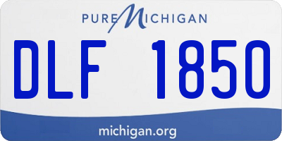 MI license plate DLF1850