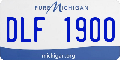 MI license plate DLF1900