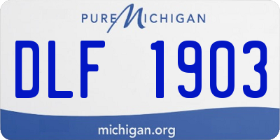 MI license plate DLF1903