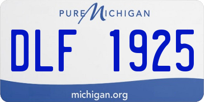 MI license plate DLF1925