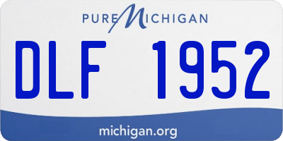 MI license plate DLF1952