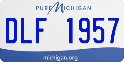 MI license plate DLF1957