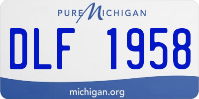 MI license plate DLF1958