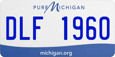 MI license plate DLF1960