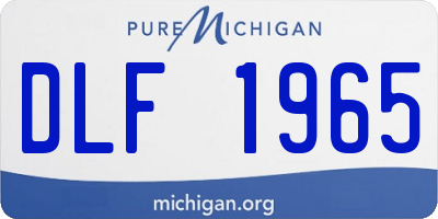MI license plate DLF1965