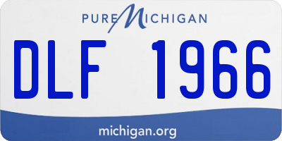 MI license plate DLF1966