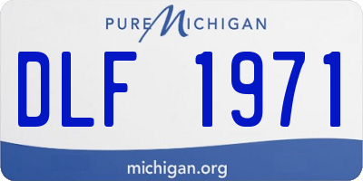 MI license plate DLF1971
