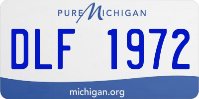MI license plate DLF1972