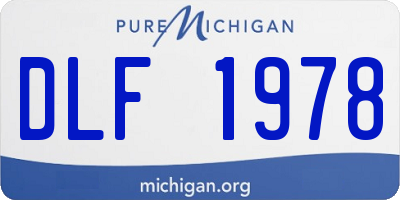 MI license plate DLF1978