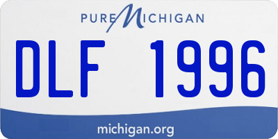 MI license plate DLF1996