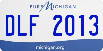 MI license plate DLF2013