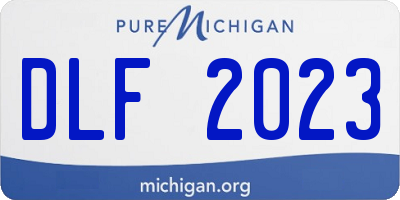 MI license plate DLF2023