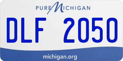 MI license plate DLF2050