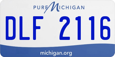 MI license plate DLF2116