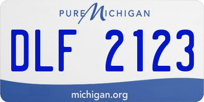 MI license plate DLF2123