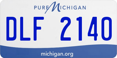 MI license plate DLF2140