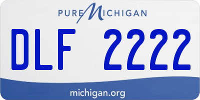 MI license plate DLF2222