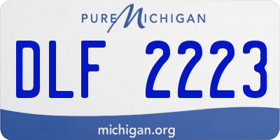 MI license plate DLF2223