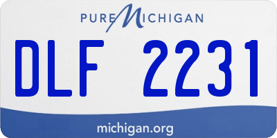 MI license plate DLF2231