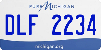 MI license plate DLF2234