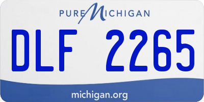 MI license plate DLF2265