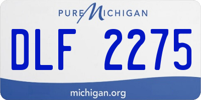 MI license plate DLF2275