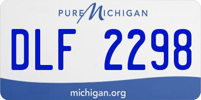 MI license plate DLF2298