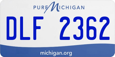 MI license plate DLF2362