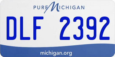 MI license plate DLF2392