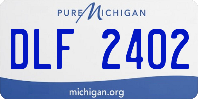 MI license plate DLF2402