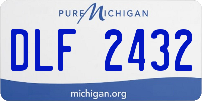 MI license plate DLF2432