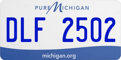 MI license plate DLF2502