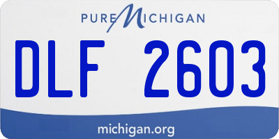 MI license plate DLF2603