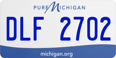 MI license plate DLF2702