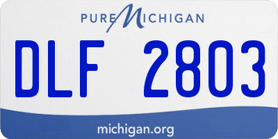 MI license plate DLF2803