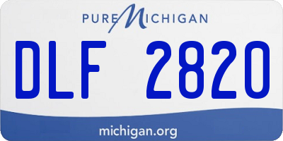 MI license plate DLF2820