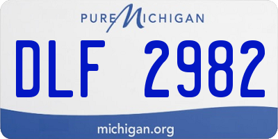 MI license plate DLF2982