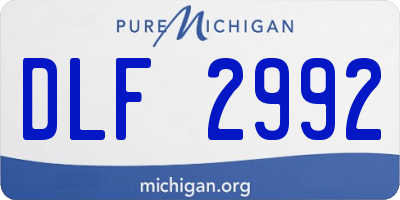 MI license plate DLF2992