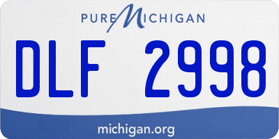 MI license plate DLF2998