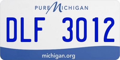 MI license plate DLF3012