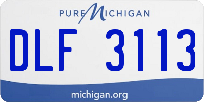 MI license plate DLF3113