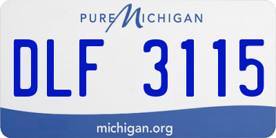 MI license plate DLF3115