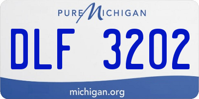 MI license plate DLF3202