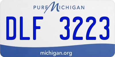 MI license plate DLF3223