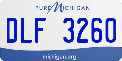 MI license plate DLF3260