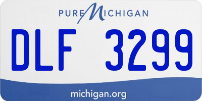 MI license plate DLF3299