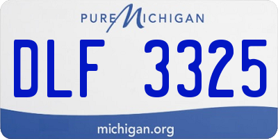 MI license plate DLF3325